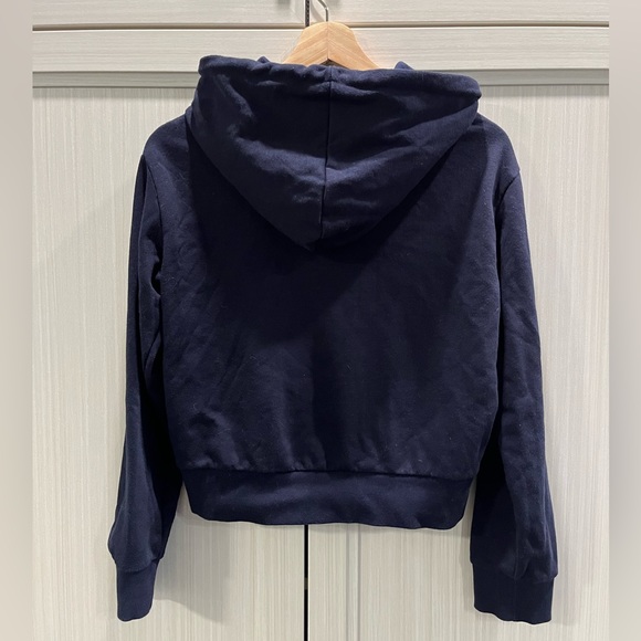 Garage Navy Blue Cropped Hoodie - Picture 3 of 3